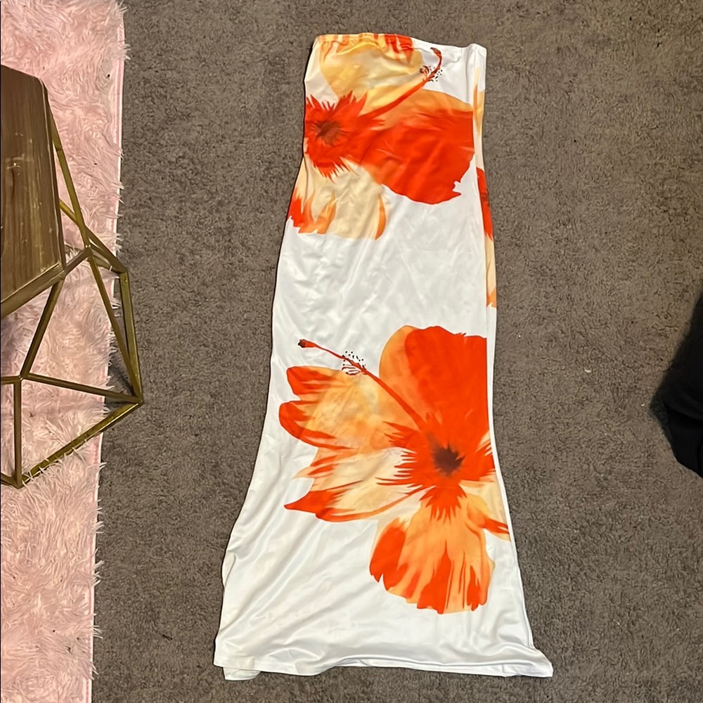 Floral Strapless Maxi Dress